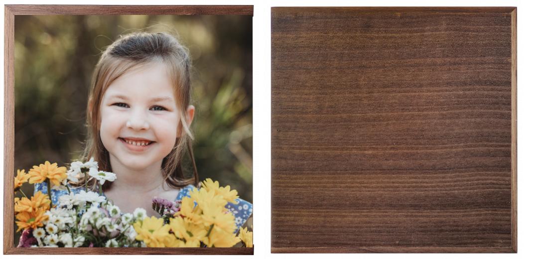 Wooden Box - Square 'Walnut'  (Can hold 6x4″ photos) The Photographer's Toolbox PD Custom Product  The Photographer's Toolbox