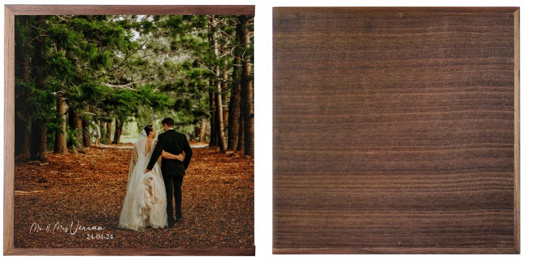 Wooden Box - Square 'Walnut'  (Can hold 6x4″ photos) The Photographer's Toolbox PD Custom Product  The Photographer's Toolbox