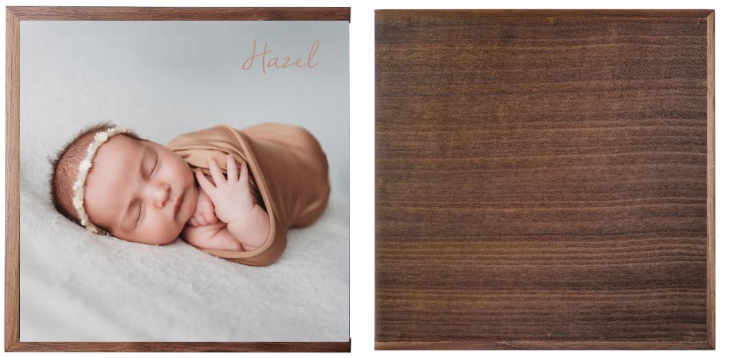 Wooden Box - Square 'Walnut'  (Can hold 6x4″ photos) The Photographer's Toolbox PD Custom Product  The Photographer's Toolbox