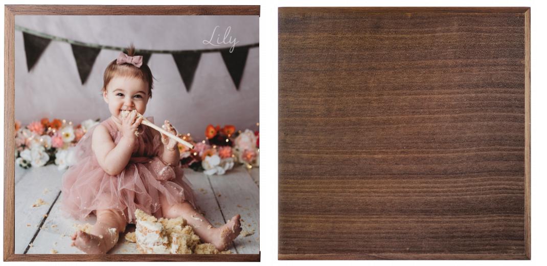 Wooden Box - Square 'Walnut'  (Can hold 6x4″ photos) The Photographer's Toolbox PD Custom Product  The Photographer's Toolbox