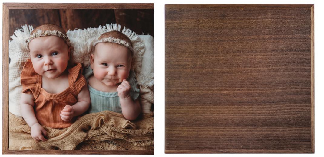 Wooden Box - Square 'Walnut'  (Can hold 6x4″ photos) The Photographer's Toolbox PD Custom Product  The Photographer's Toolbox