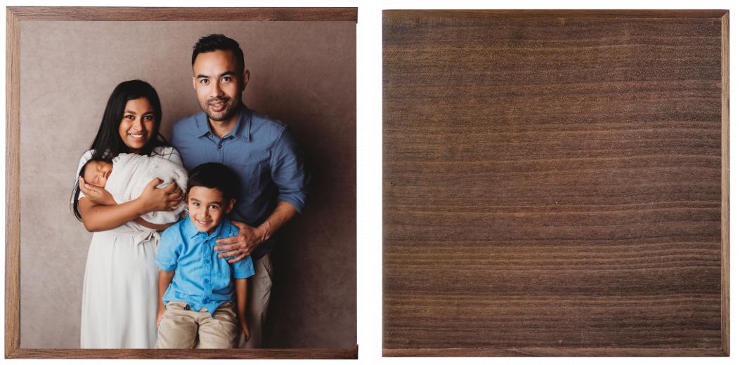 Wooden Box - Square 'Walnut'  (Can hold 6x4″ photos) The Photographer's Toolbox PD Custom Product  The Photographer's Toolbox