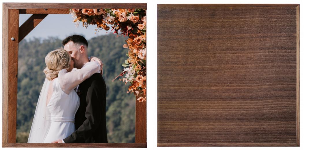 Wooden Box - Square 'Walnut'  (Can hold 6x4″ photos) The Photographer's Toolbox PD Custom Product  The Photographer's Toolbox