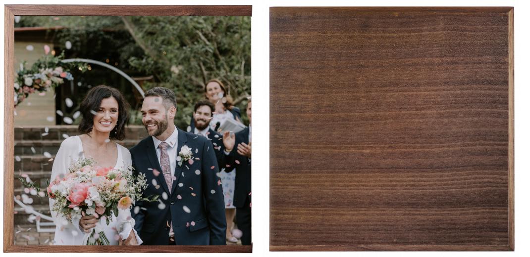 Wooden Box - Square 'Walnut'  (Can hold 6x4″ photos) The Photographer's Toolbox PD Custom Product  The Photographer's Toolbox