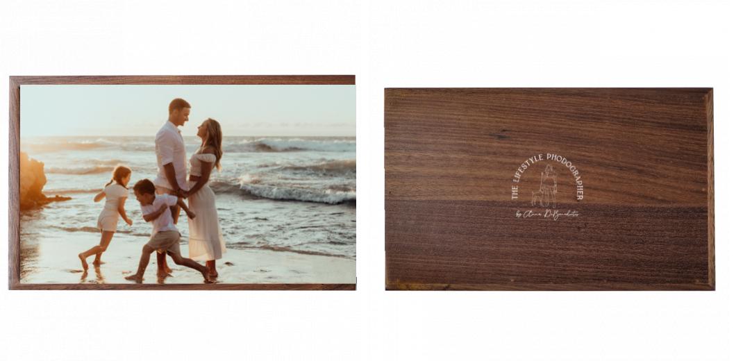 Wooden Box - Rectangle 'Walnut' (Can hold 6x4″ or 7x5″ photos) The Photographer's Toolbox PD Custom Product  The Photographer's Toolbox