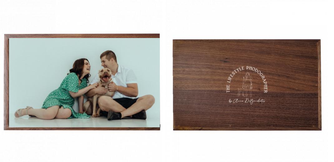 Wooden Box - Rectangle 'Walnut' (Can hold 6x4″ or 7x5″ photos)