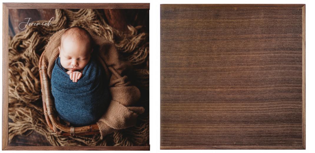 Wooden Box - Square 'Walnut'  (Can hold 6x4″ photos) The Photographer's Toolbox PD Custom Product  The Photographer's Toolbox