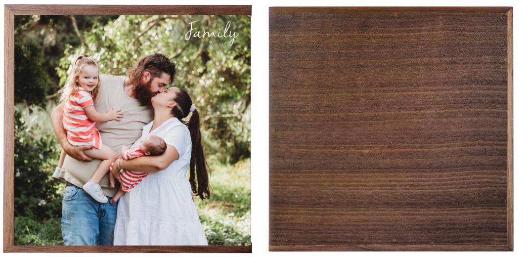 Wooden Box - Square 'Walnut'  (Can hold 6x4″ photos) The Photographer's Toolbox PD Custom Product  The Photographer's Toolbox