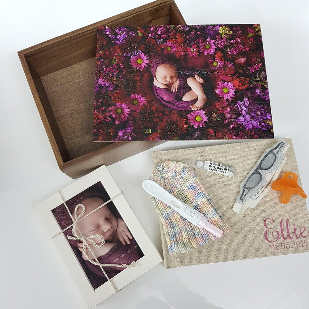 Wooden Memory Photo Box: 8x10 inch WALNUT (EMPTY - Photo lid is an optional  extra). - The Photographer's Toolbox