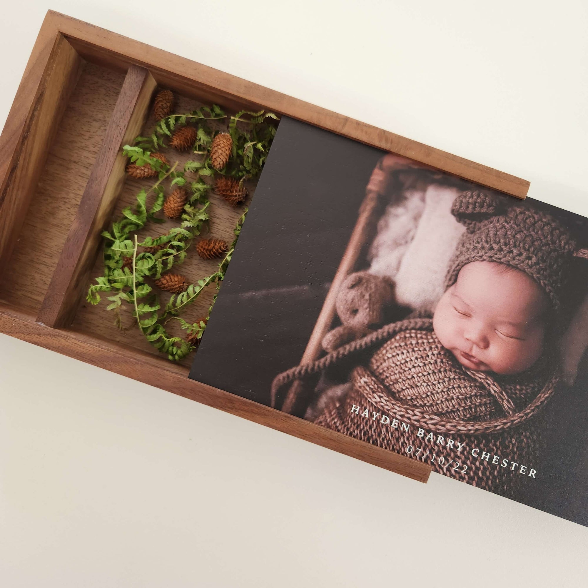 Wooden Box - Rectangle 'Walnut' (Can hold 6x4" or 7x5" photos) The Photographer's Toolbox PD Custom Product  The Photographer's Toolbox